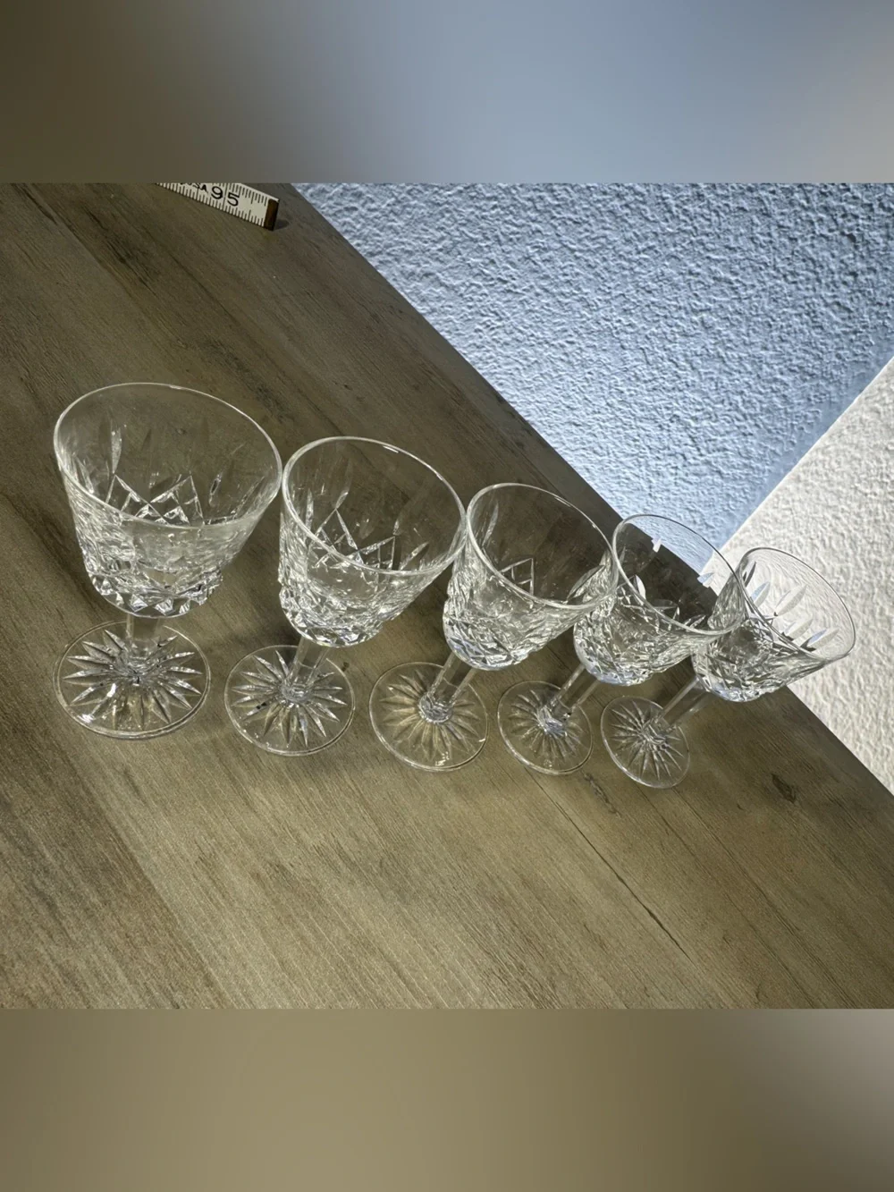Vintage Waterford Lismore Cordial Glasses Set 5 Signed Crystal Ireland